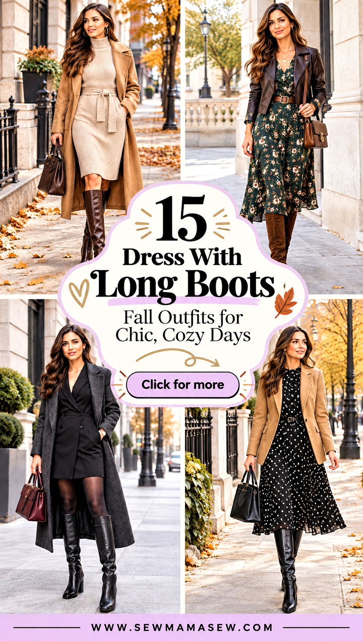 15 Dress With Long Boots Fall Outfits for Chic Cozy Days - 15 Dress With Long Boots Fall Outfits for Chic, Cozy Days