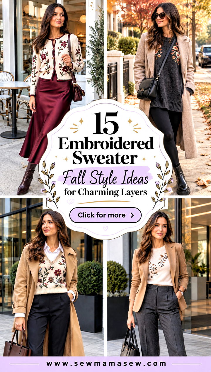 15 Embroidered Sweater Fall Style Ideas for Charming Layers - 15 Embroidered Sweater Fall Style Ideas for Charming Layers