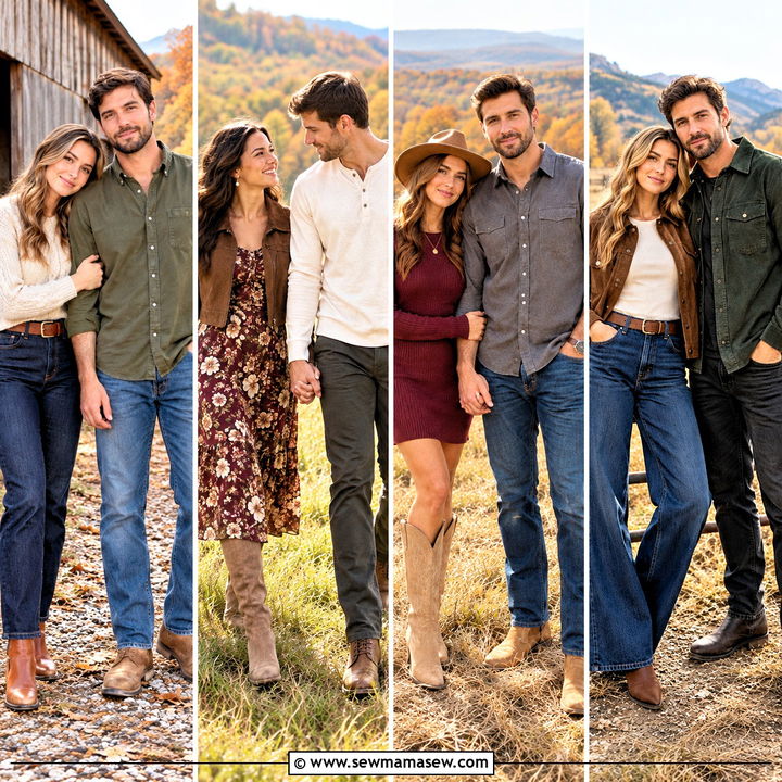 15 Engagement Photos Outfits Fall Country: Cozy Rustic Style