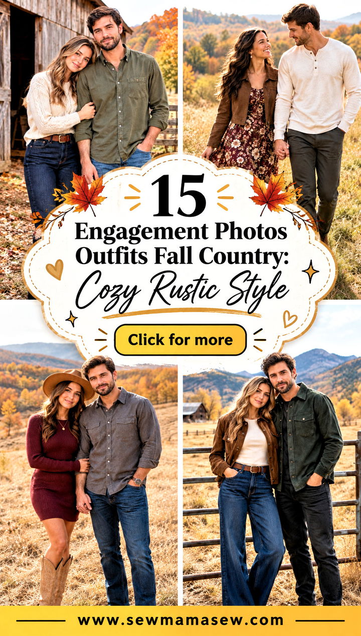 15 Engagement Photos Outfits Fall Country Cozy Rustic Style - 15 Engagement Photos Outfits Fall Country: Cozy Rustic Style