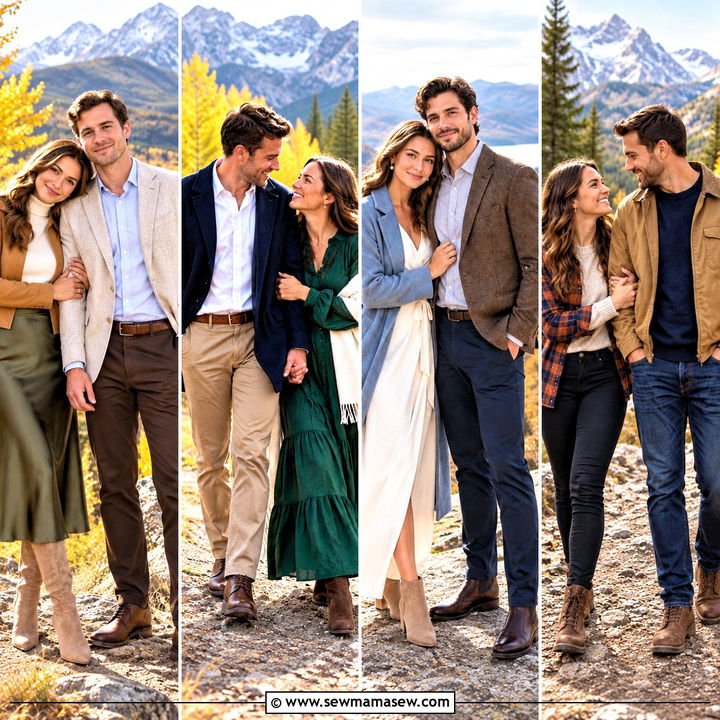 15 Engagement Photos Outfits Fall Mountains: Cozy Trail Looks