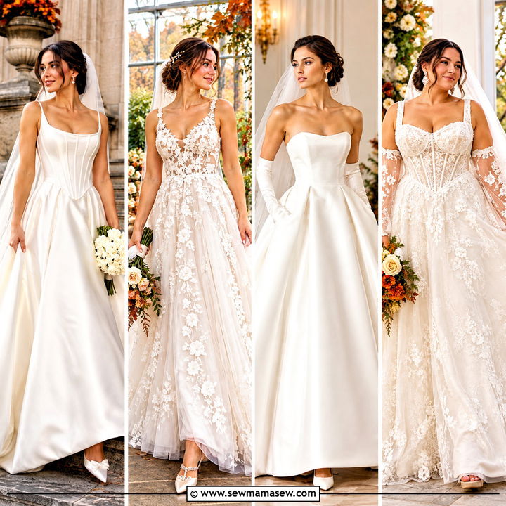 15 Fall A Line Wedding Dress Ideas for a Romantic Ceremony