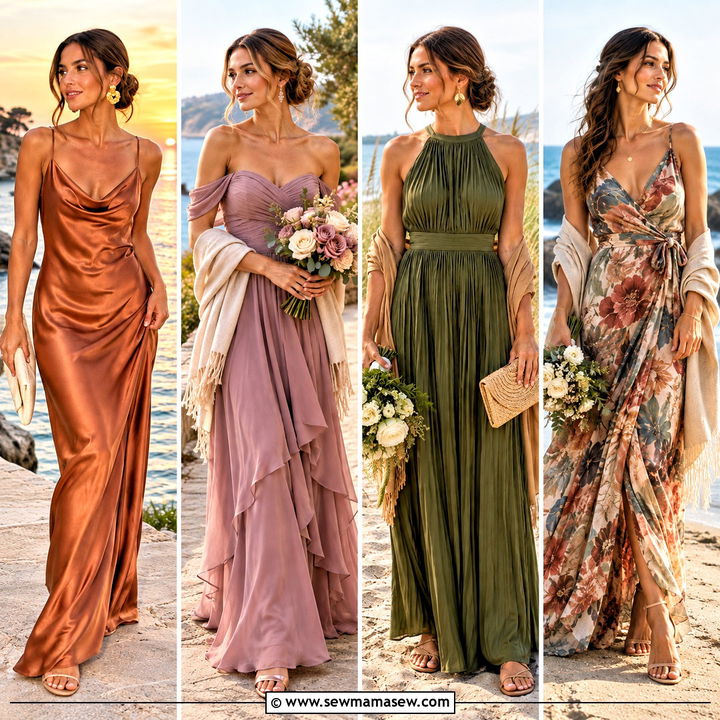 15 Fall Beach Bridesmaid Dresses for Romantic Coastal Style