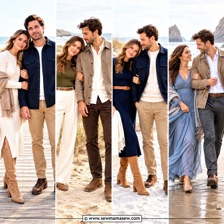 15 Fall Beach Engagement Photos Outfit Ideas for Cozy Romance