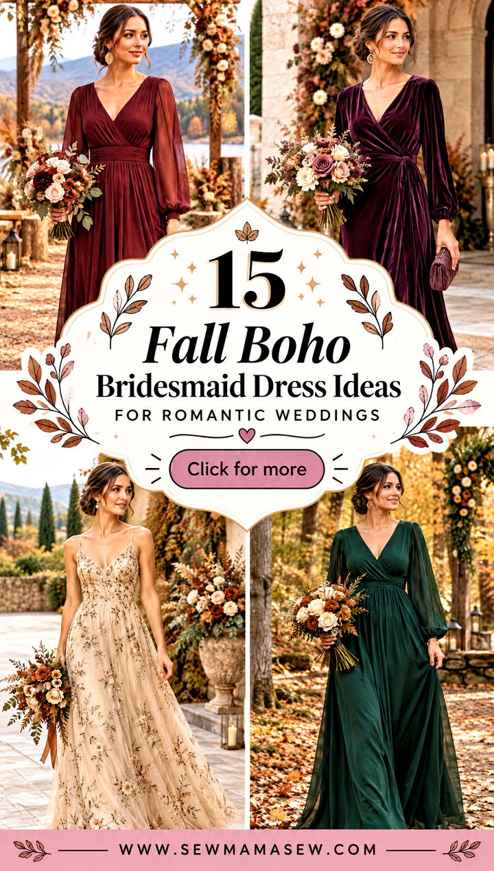15 Fall Boho Bridesmaid Dress Ideas for Romantic Weddings - 15 Fall Boho Bridesmaid Dress Ideas for Romantic Weddings
