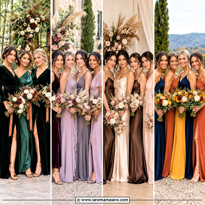 15 Fall Boho Wedding Color Palettes Bridesmaid Dresses to Love