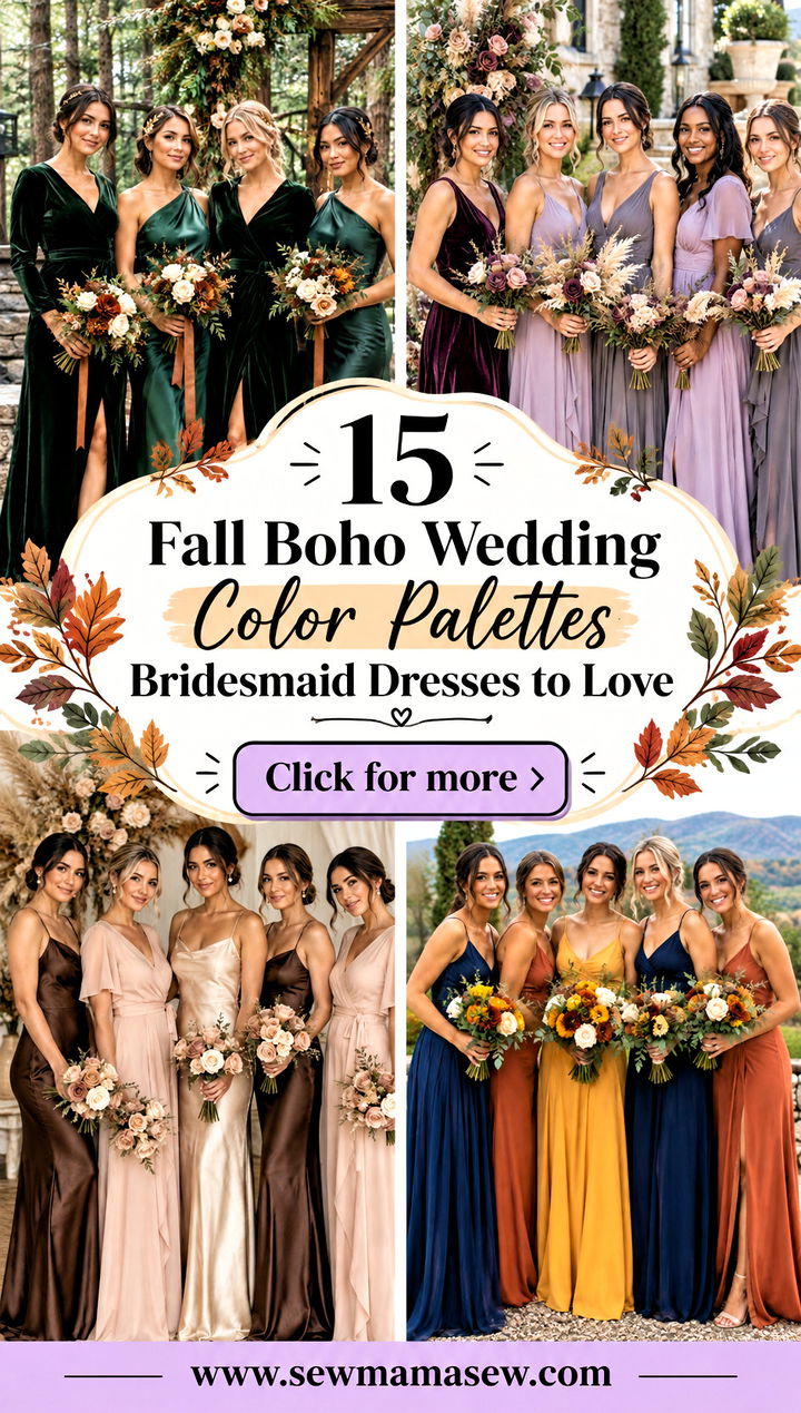 15 Fall Boho Wedding Color Palettes Bridesmaid Dresses to Love - 15 Fall Boho Wedding Color Palettes Bridesmaid Dresses to Love