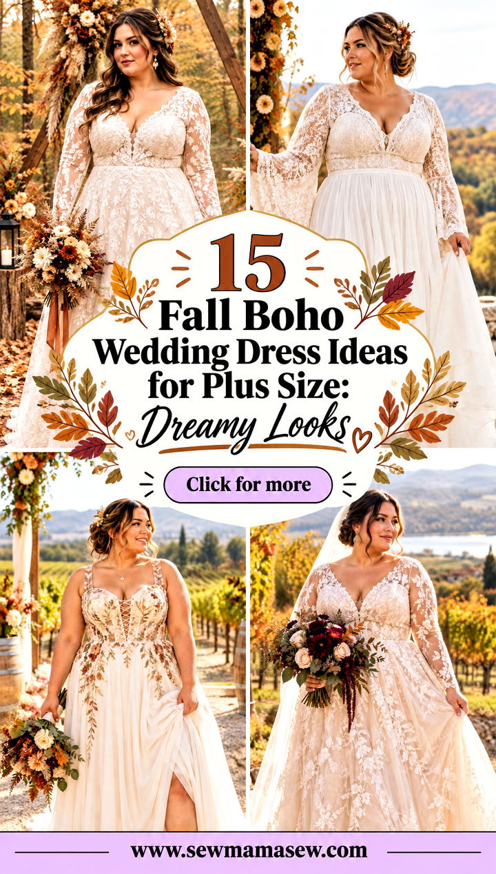 15 Fall Boho Wedding Dress Ideas for Plus Size Dreamy Looks - 15 Fall Boho Wedding Dress Ideas for Plus Size: Dreamy Looks