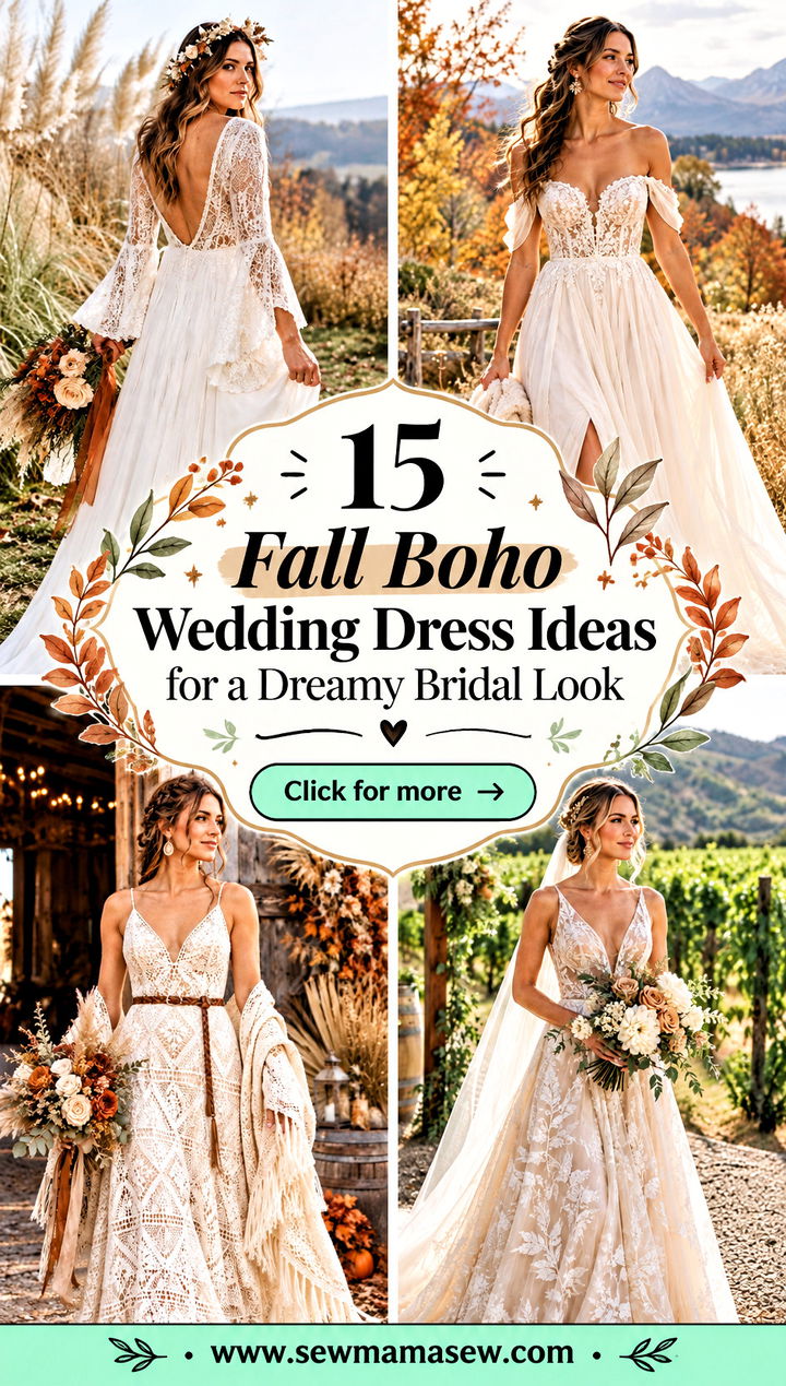 15 Fall Boho Wedding Dress Ideas for a Dreamy Bridal Look - 15 Fall Boho Wedding Dress Ideas for a Dreamy Bridal Look