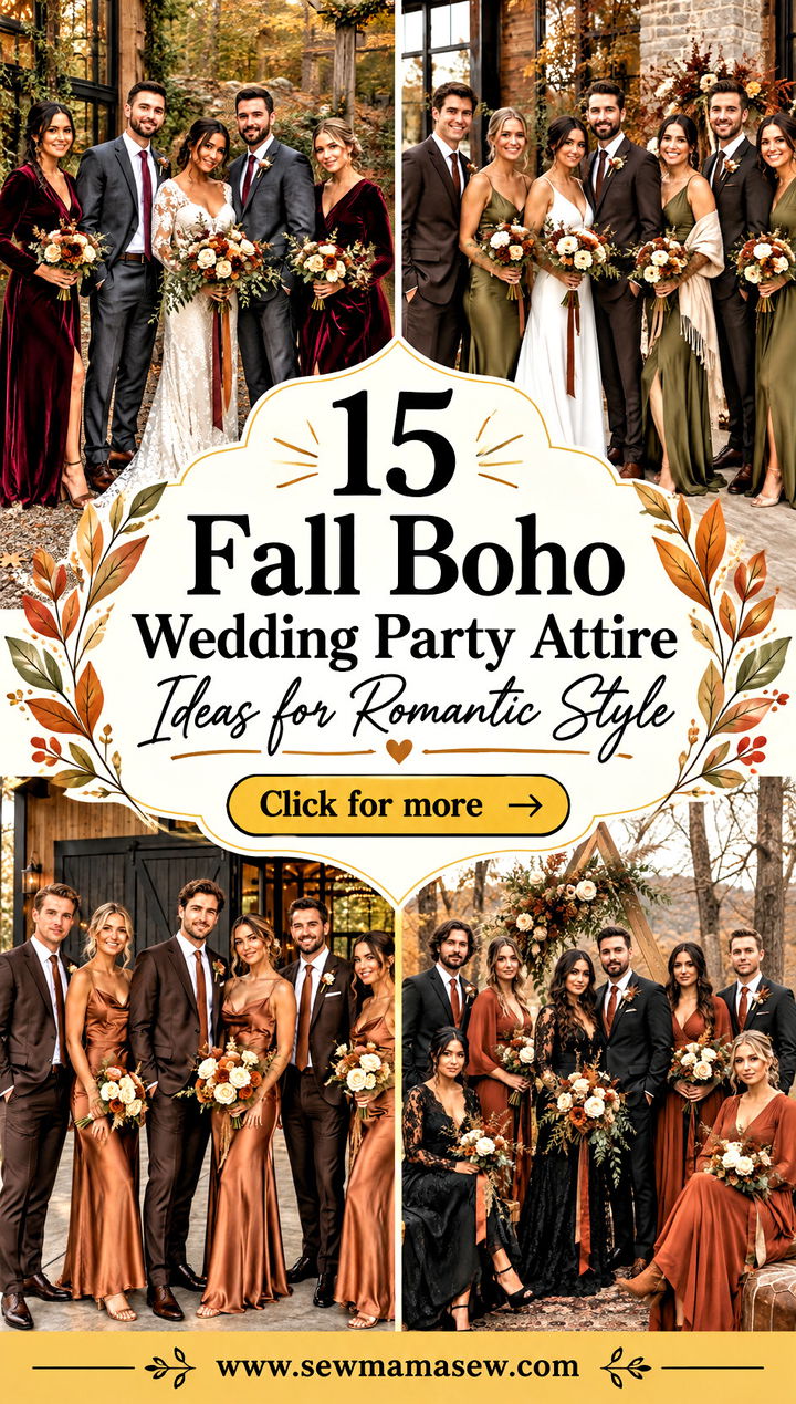 15 Fall Boho Wedding Party Attire Ideas for Romantic Style - 15 Fall Boho Wedding Party Attire Ideas for Romantic Style