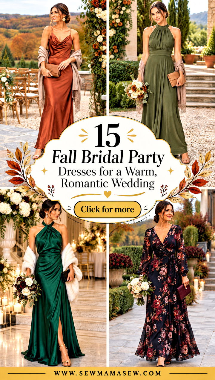 15 Fall Bridal Party Dresses for a Warm Romantic Wedding - 15 Fall Bridal Party Dresses for a Warm, Romantic Wedding