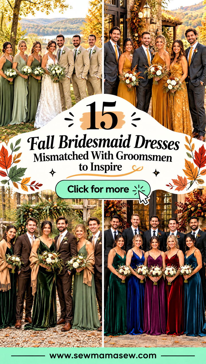15 Fall Bridesmaid Dresses Mismatched With Groomsmen to Inspire - 15 Fall Bridesmaid Dresses Mismatched With Groomsmen to Inspire
