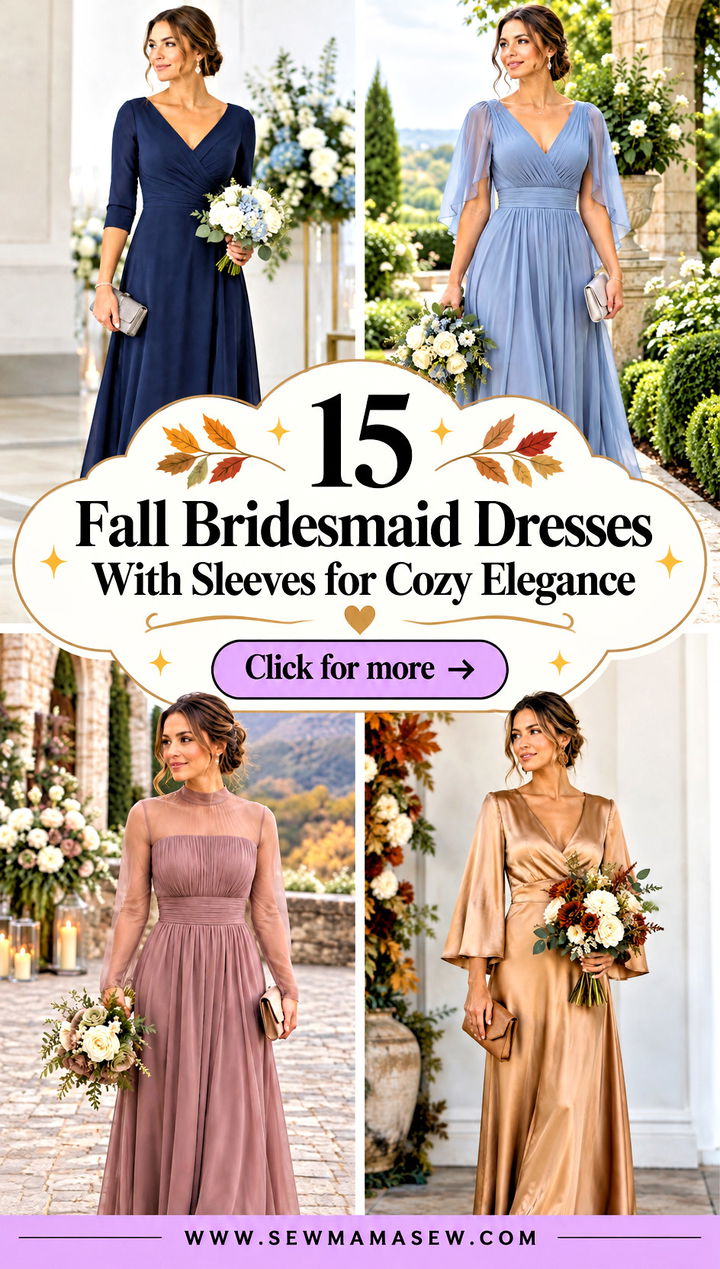 15 Fall Bridesmaid Dresses With Sleeves for Cozy Elegance - 15 Fall Bridesmaid Dresses With Sleeves for Cozy Elegance