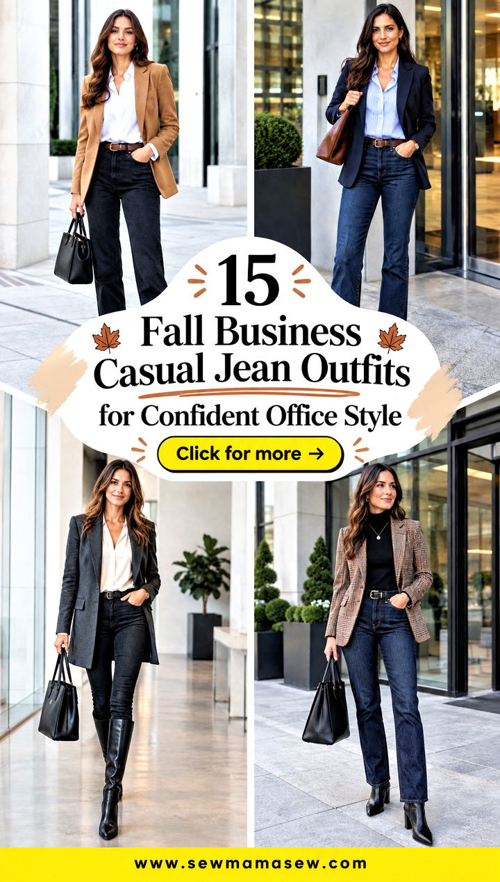 15 Fall Business Casual Jean Outfits for Confident Office Style - 15 Fall Business Casual Jean Outfits for Confident Office Style