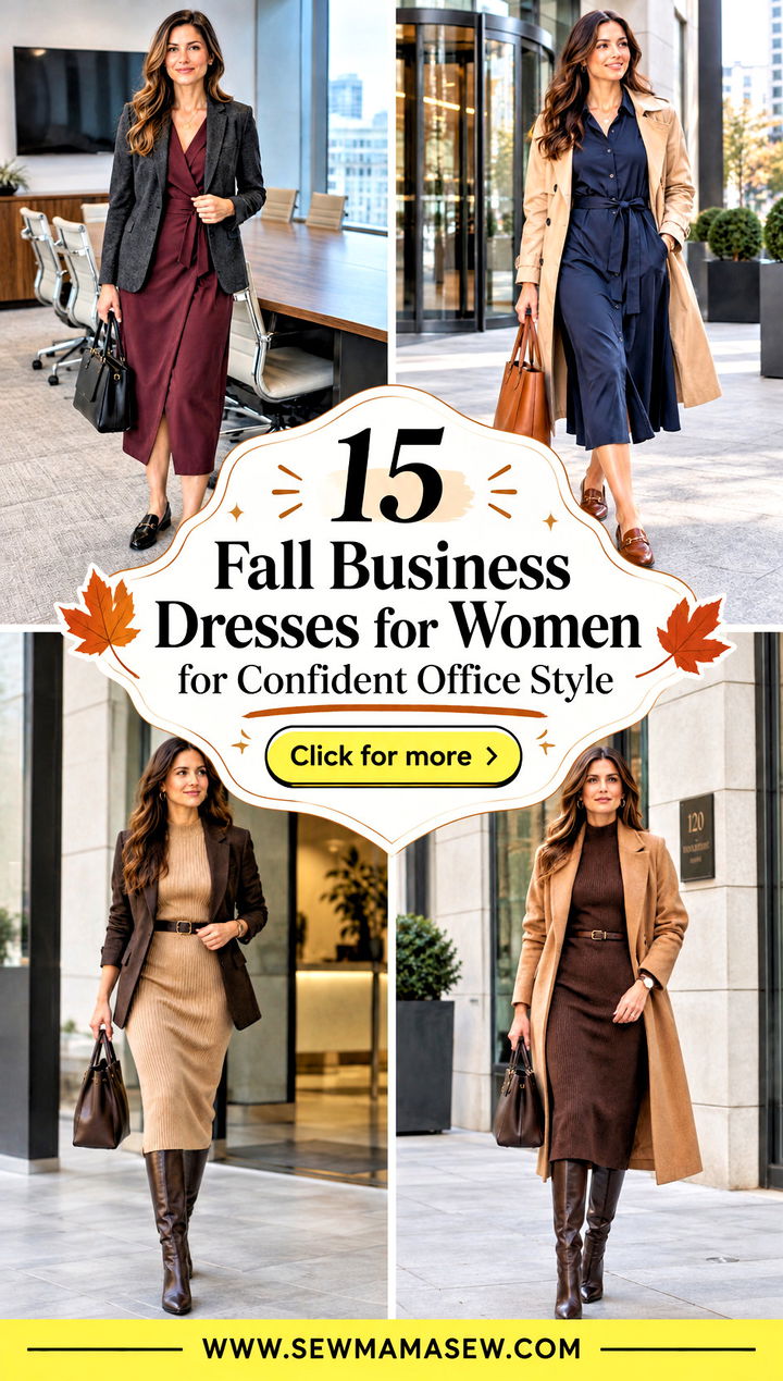 15 Fall Business Dresses for Women for Confident Office Style - 15 Fall Business Dresses for Women for Confident Office Style