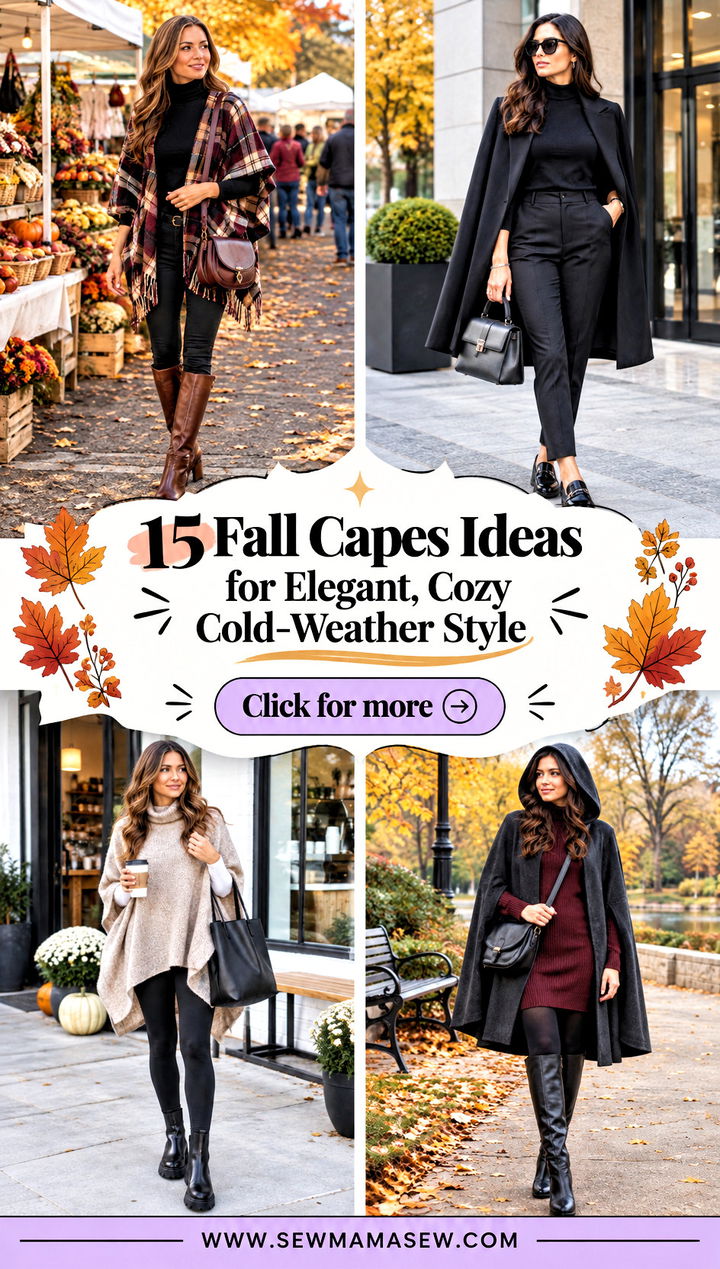 15 Fall Capes Ideas for Elegant Cozy Cold-Weather Style - 15 Fall Capes Ideas for Elegant, Cozy Cold-Weather Style