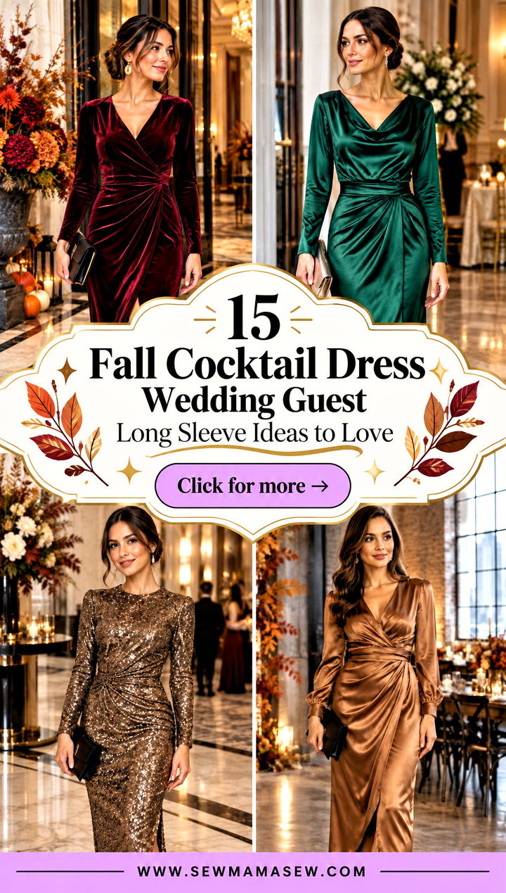 15 Fall Cocktail Dress Wedding Guest Long Sleeve Ideas to Love - 15 Fall Cocktail Dress Wedding Guest Long Sleeve Ideas to Love
