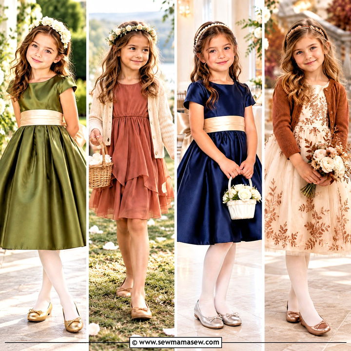15 Fall Color Flower Girl Dresses for Sweet Autumn Weddings