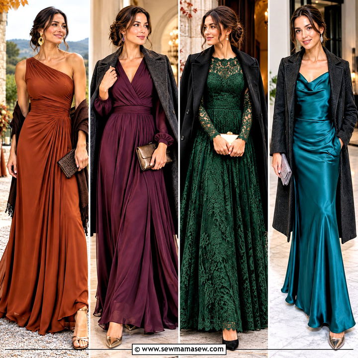 15 Fall Color Gowns for Stunning Autumn Wedding Guest Looks