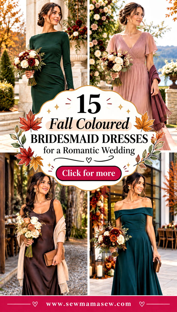 15 Fall Coloured Bridesmaid Dresses for a Romantic Wedding - 15 Fall Coloured Bridesmaid Dresses for a Romantic Wedding
