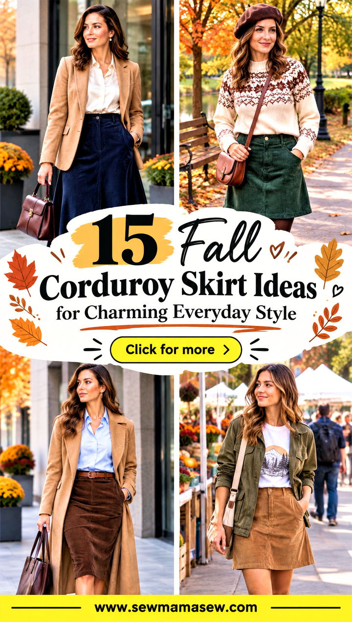 15 Fall Corduroy Skirt Ideas for Charming Everyday Style - 15 Fall Corduroy Skirt Ideas for Charming Everyday Style