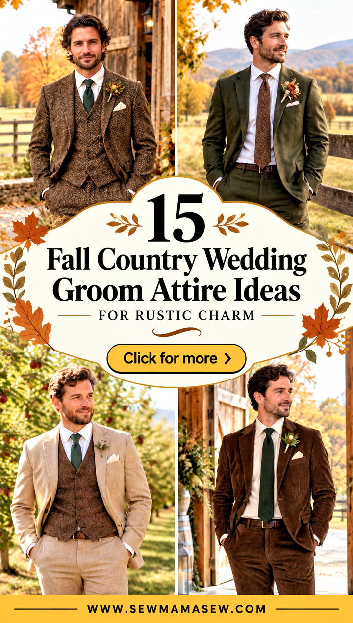 15 Fall Country Wedding Groom Attire Ideas for Rustic Charm - 15 Fall Country Wedding Groom Attire Ideas for Rustic Charm