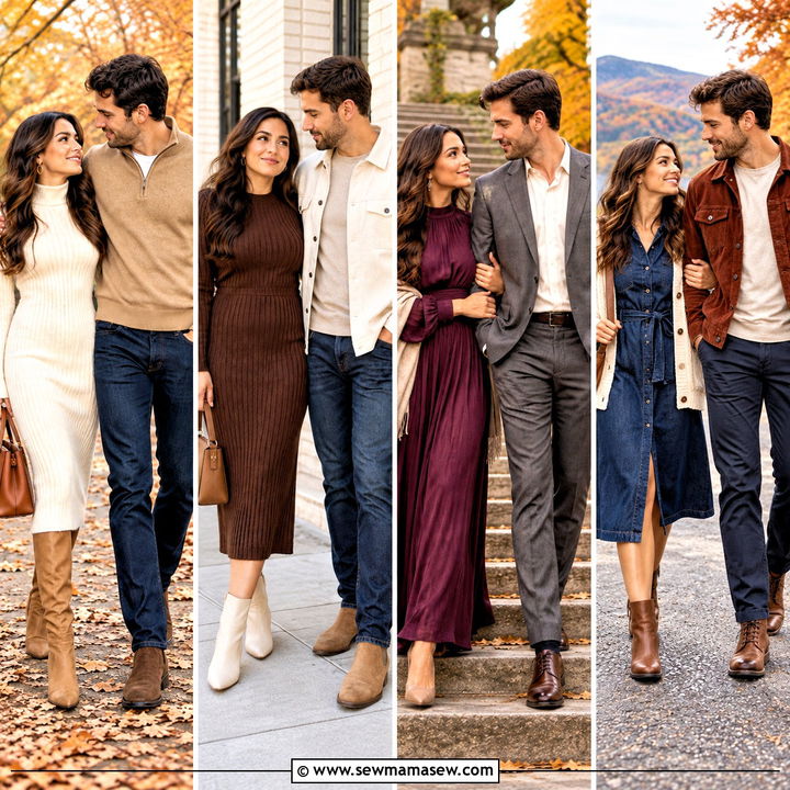 15 Fall Couple Photos Outfits Dress for Romantic Portraits