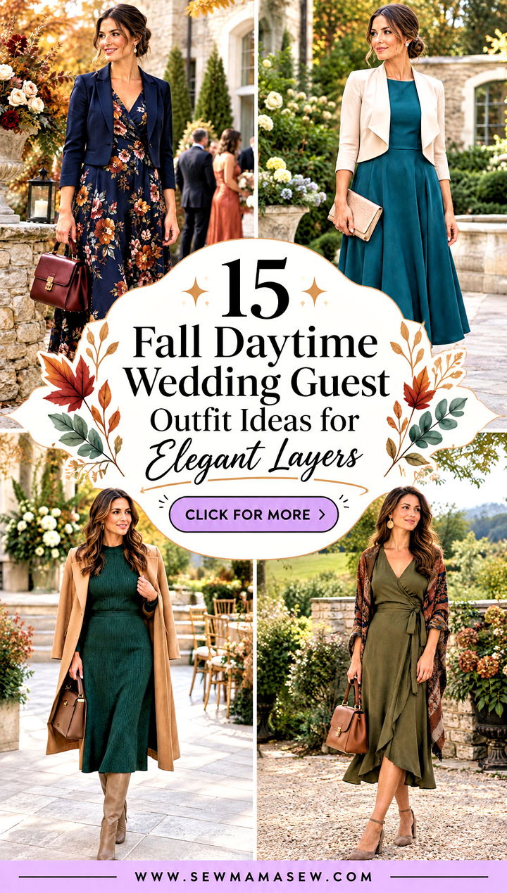 15 Fall Daytime Wedding Guest Outfit Ideas for Elegant Layers - 15 Fall Daytime Wedding Guest Outfit Ideas for Elegant Layers