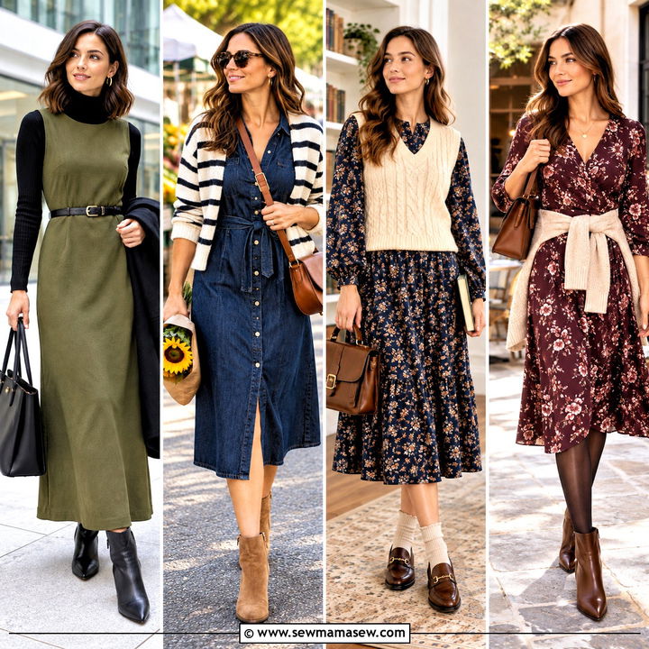 15 Fall Dress With Sweater Outfit Ideas for Cozy Weekends
