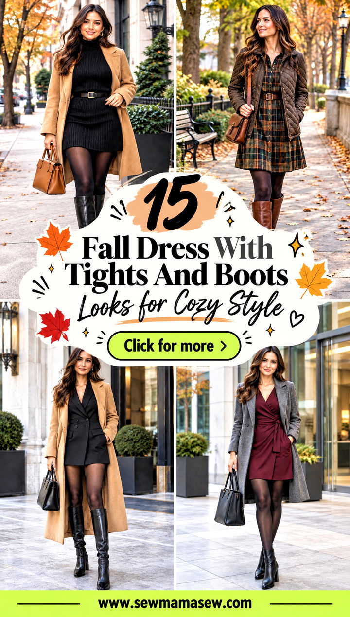 15 Fall Dress With Tights And Boots Looks for Cozy Style - 15 Fall Dress With Tights And Boots Looks for Cozy Style
