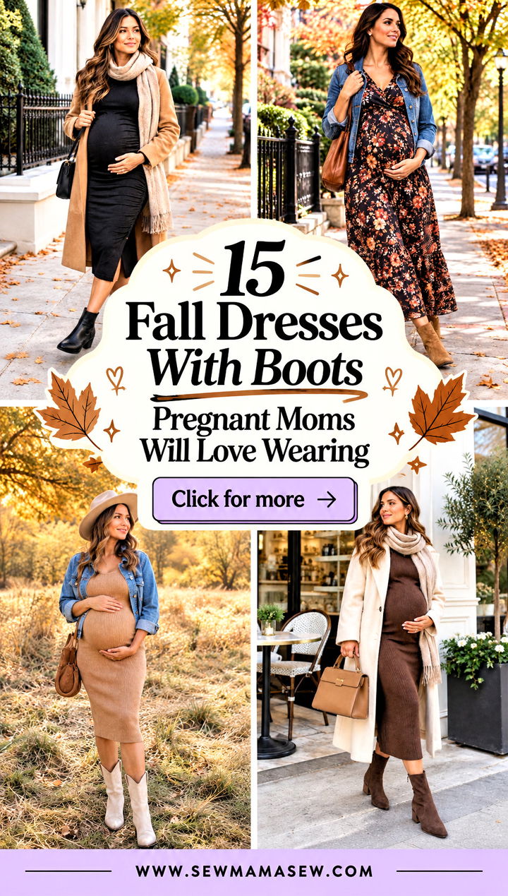 15 Fall Dresses With Boots Pregnant Moms Will Love Wearing - 15 Fall Dresses With Boots Pregnant Moms Will Love Wearing