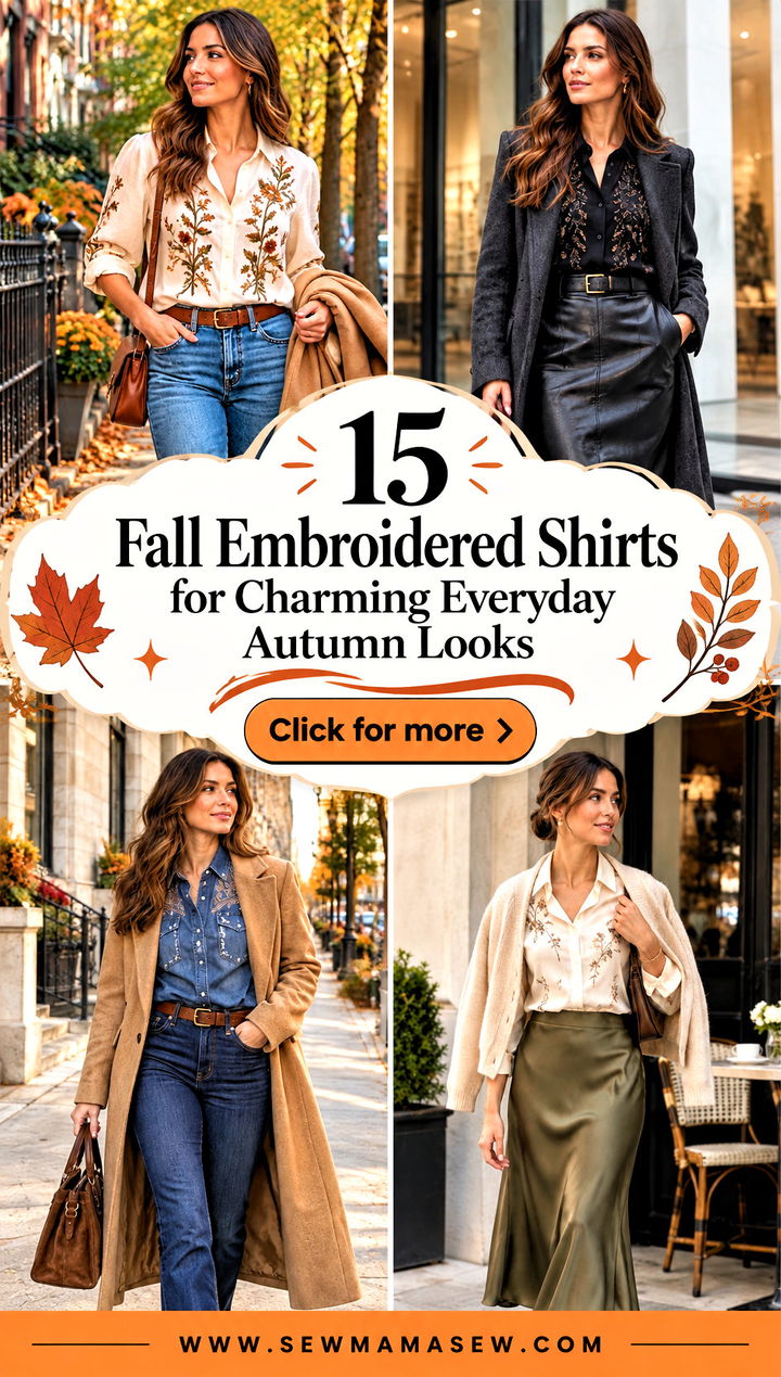 15 Fall Embroidered Shirts for Charming Everyday Autumn Looks - 15 Fall Embroidered Shirts for Charming Everyday Autumn Looks