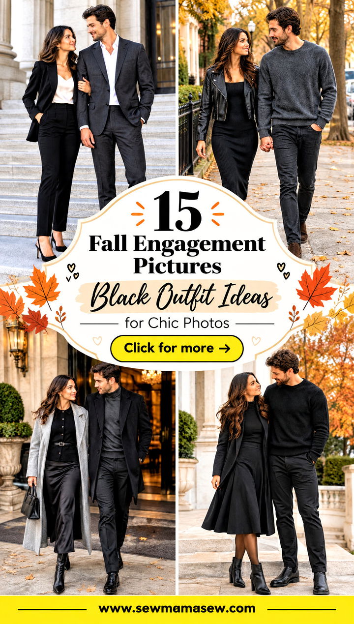 15 Fall Engagement Pictures Black Outfit Ideas for Chic Photos - 15 Fall Engagement Pictures Black Outfit Ideas for Chic Photos