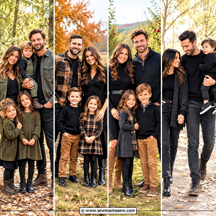 15 Fall Family Photo Black Outfits for Striking Portraits