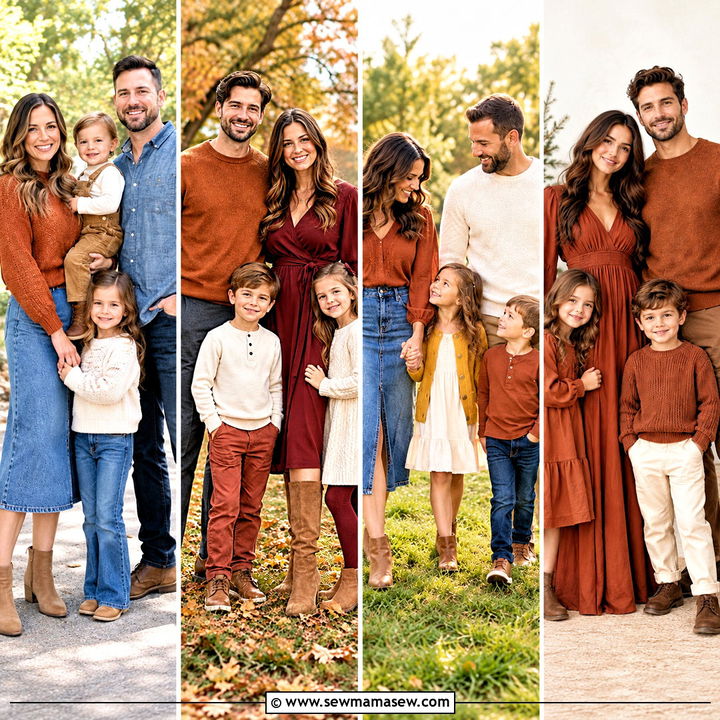 15 Fall Family Photo Outfits Burnt Orange: Cozy Fall Looks