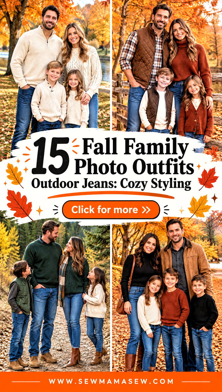 15 Fall Family Photo Outfits Outdoor Jeans Cozy Styling - 15 Fall Family Photo Outfits Outdoor Jeans: Cozy Styling