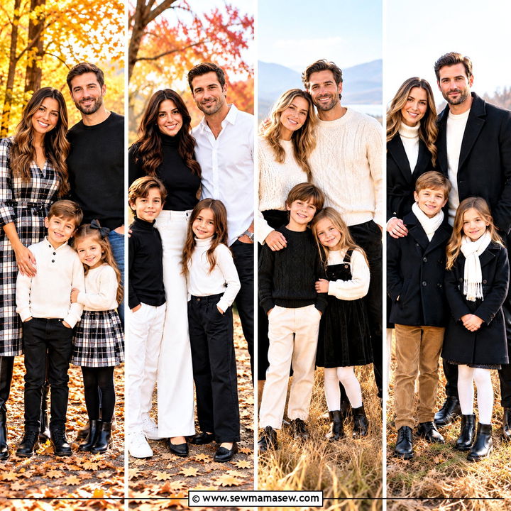 15 Fall Family Photos Black And White Outfits: Chic Layers