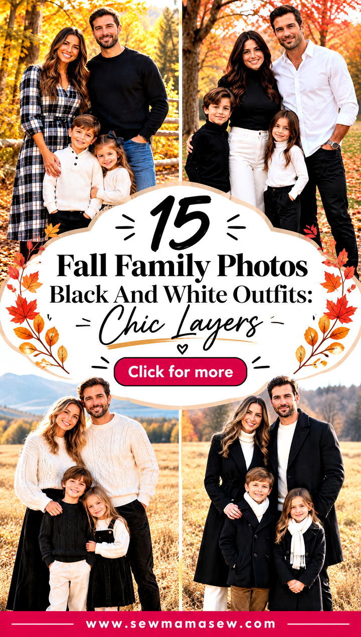 15 Fall Family Photos Black And White Outfits Chic Layers - 15 Fall Family Photos Black And White Outfits: Chic Layers
