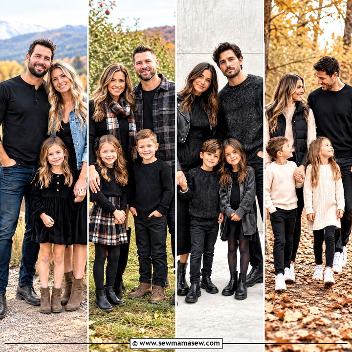 15 Fall Family Photos Wearing Black Ideas for Cozy Style