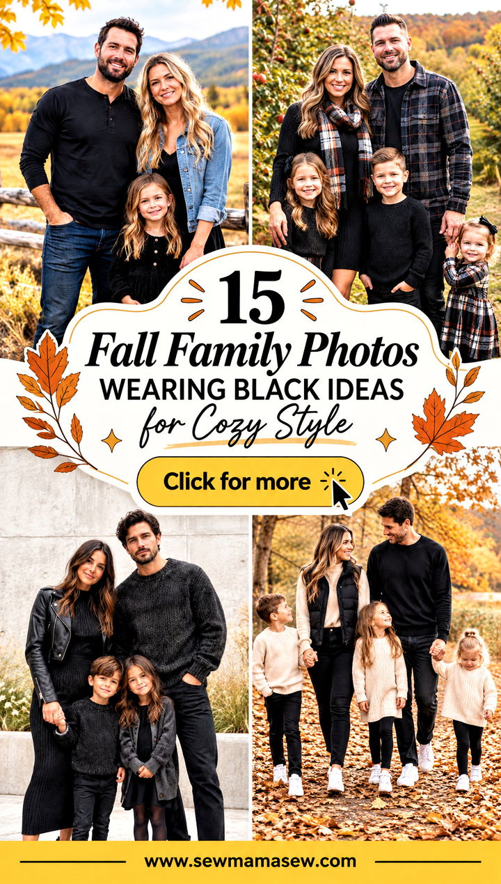 15 Fall Family Photos Wearing Black Ideas for Cozy Style - 15 Fall Family Photos Wearing Black Ideas for Cozy Style
