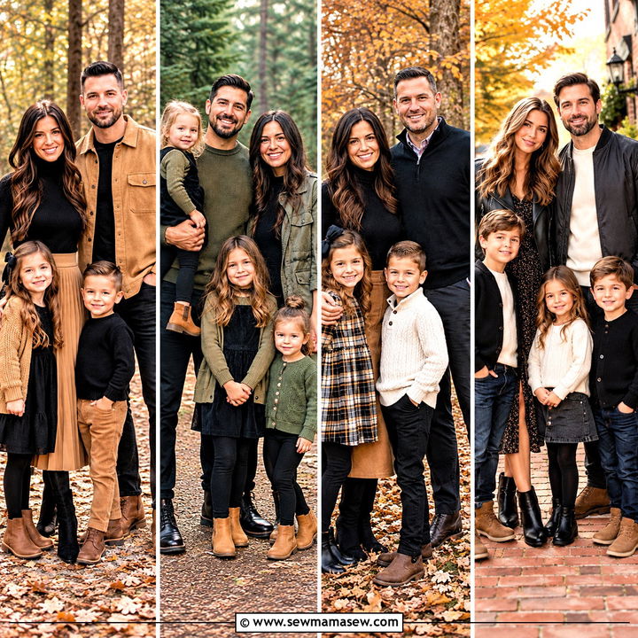 15 Fall Family Pictures Black Outfits for Timeless Style