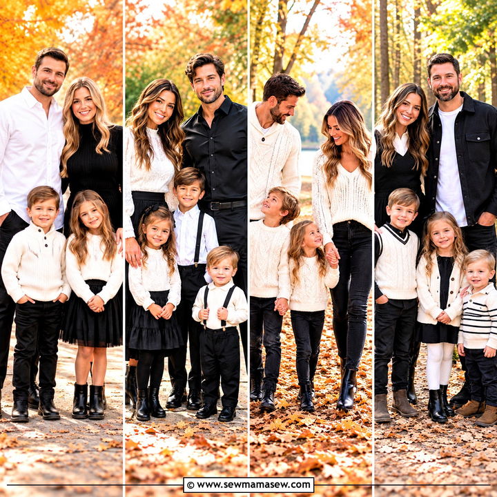 15 Fall Family Pictures Black and White Outfits to Love