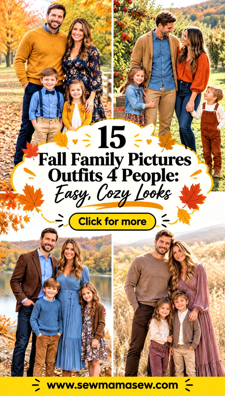 15 Fall Family Pictures Outfits 4 People Easy Cozy Looks - 15 Fall Family Pictures Outfits 4 People: Easy, Cozy Looks