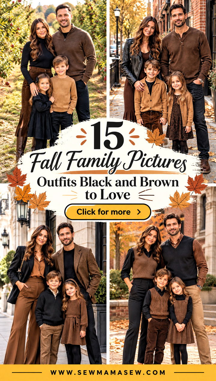 15 Fall Family Pictures Outfits Black and Brown to Love - 15 Fall Family Pictures Outfits Black and Brown to Love