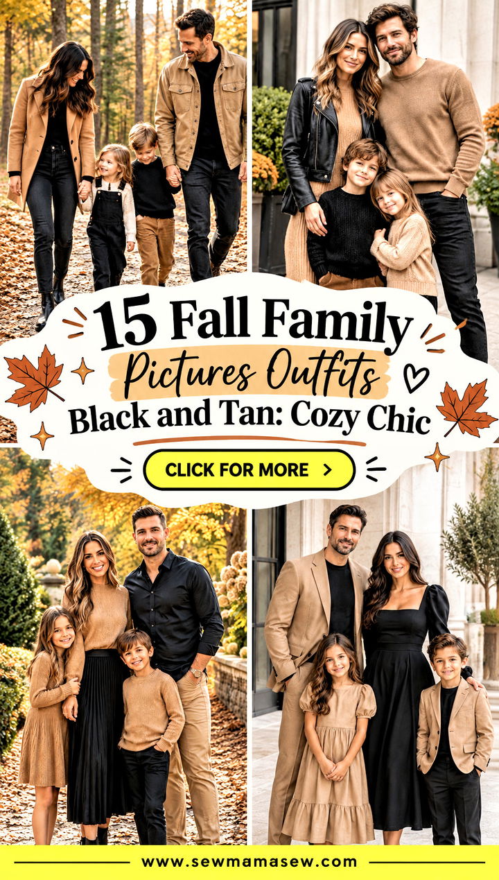 15 Fall Family Pictures Outfits Black and Tan Cozy Chic - 15 Fall Family Pictures Outfits Black and Tan: Cozy Chic