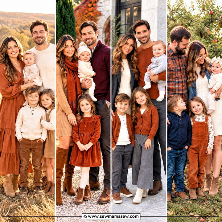 15 Fall Family Pictures Outfits Color Schemes Burnt Orange: Cozy