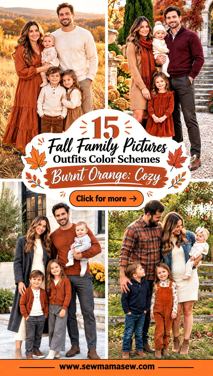 15 Fall Family Pictures Outfits Color Schemes Burnt Orange Cozy - 15 Fall Family Pictures Outfits Color Schemes Burnt Orange: Cozy