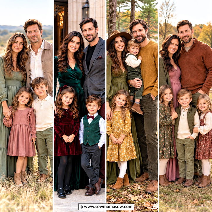 15 Fall Family Pictures Outfits Color Schemes Green: Cozy