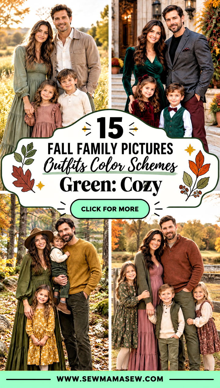 15 Fall Family Pictures Outfits Color Schemes Green Cozy - 15 Fall Family Pictures Outfits Color Schemes Green: Cozy