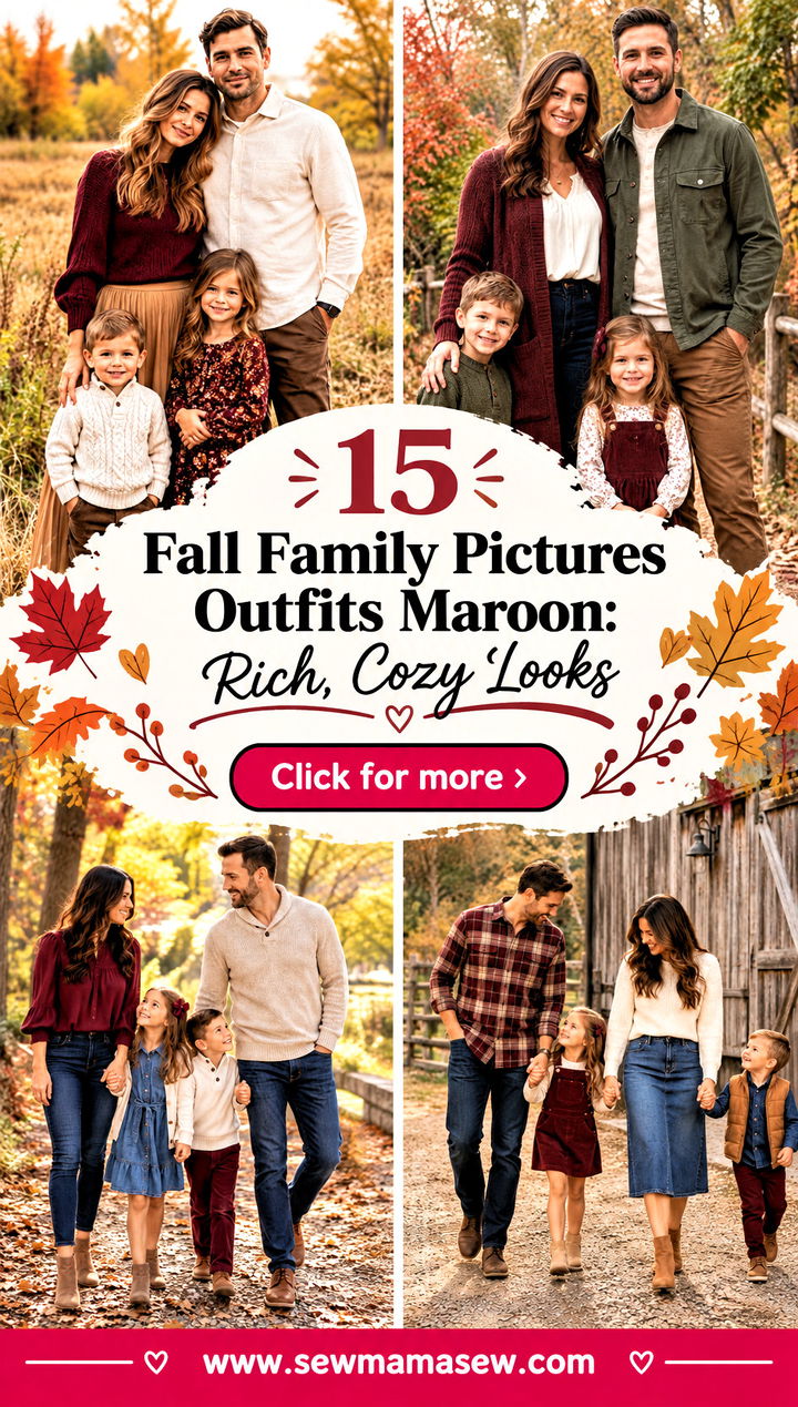 15 Fall Family Pictures Outfits Maroon Rich Cozy Looks - 15 Fall Family Pictures Outfits Maroon: Rich, Cozy Looks